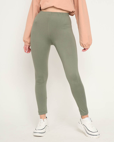 Green women's leggings - Clothing