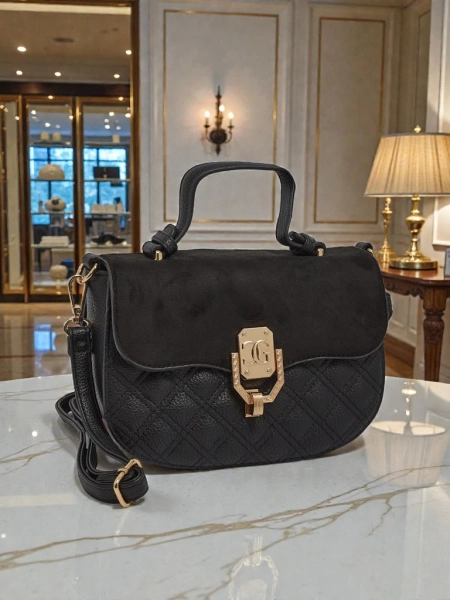 Torebka Damska Luna Czarne Skórzane Elegancka na Co Dzień