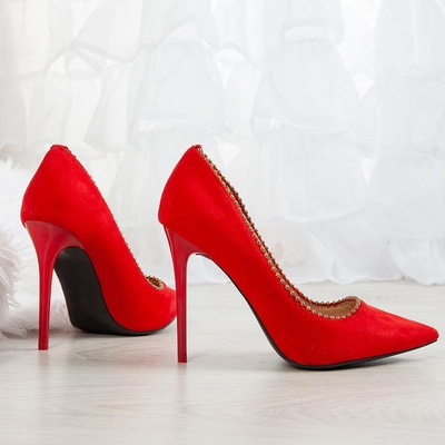 Czerwone czółenka na wysokiej szpilce Afrodyta - Obuwie