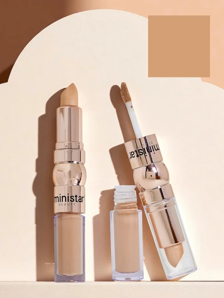 Highlighter stick and liquid concealer for face 2-in-1 Golden Beige