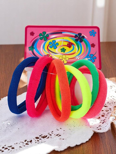 Royalfashion Set of 6 colorful Colora hair elastics