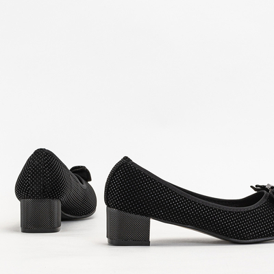 Black women's pumps with polka dots with a bow Verima - Shoes