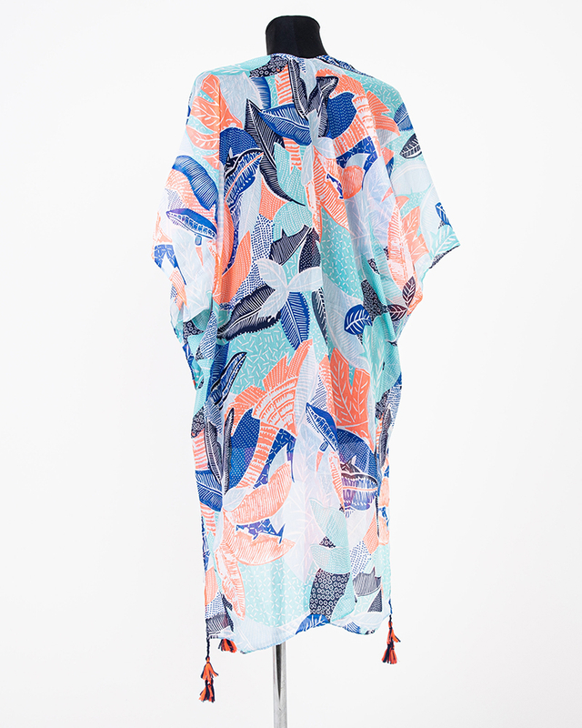Ladies' blue leaf pareo - Clothing
