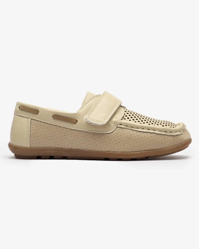 Children's openwork moccasins in beige Nexxc- Footwear