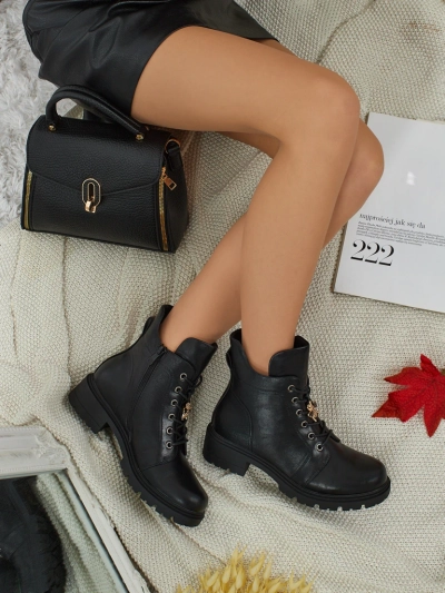 Eco-Leather Lace-Up Women's Ankle Boots Veltih