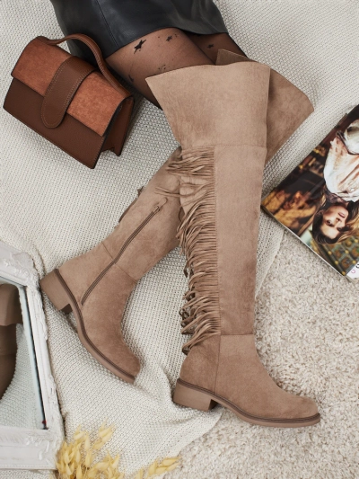 Women's Over-the-Knee Eco-Suede Boots with Fringes Ostrelia