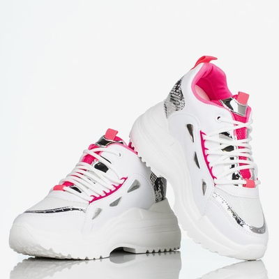 Women's white sneakers with a thick sole Gisela - Footwear