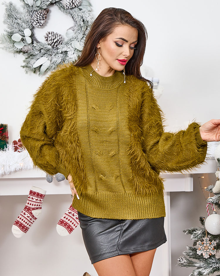 Royalfashion Women's sweater in khaki color
