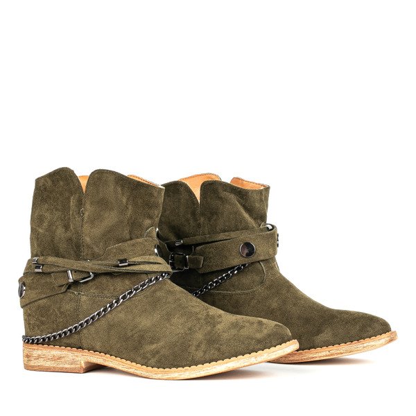 Green cowboy boots on an indoor wedge Salem - Footwear