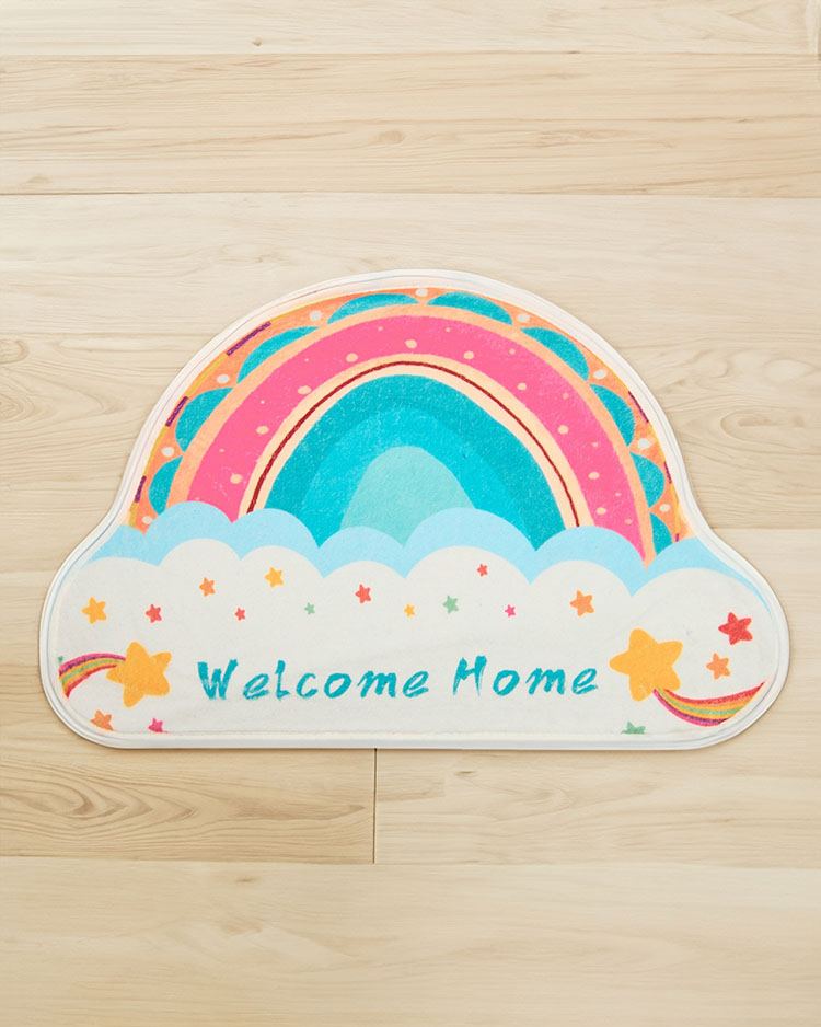 Royalfashion Colorful doormat rug with rainbow 40x60