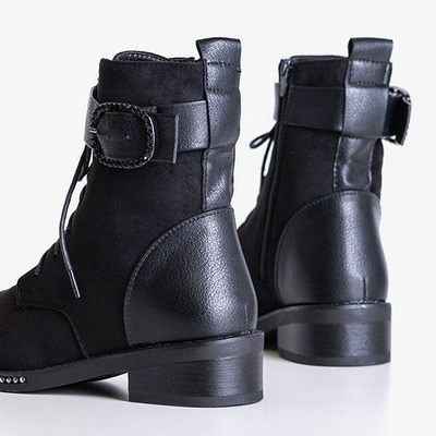 Black women's boots with a Roubaix buckle - Footwear