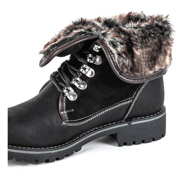 Black boots with a roll up shaft Briathos - Footwear