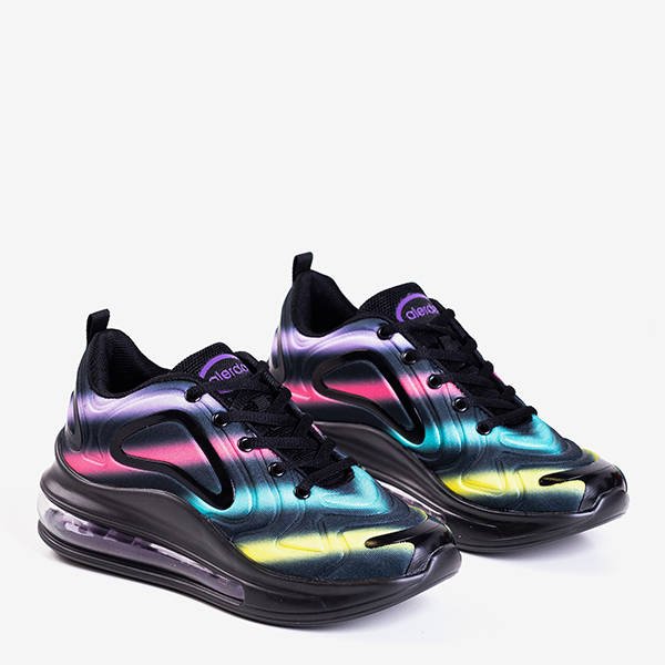 Women's colorful sports shoes with a transparent Fusion sole - Footwear