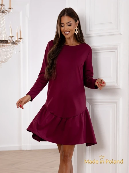 Women's mini dress with a ruffle