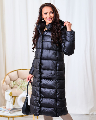 Royalfashion Melna sieviešu ziemas jaka