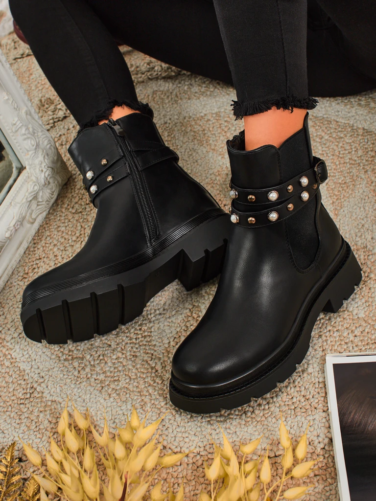 Women's High Eco-Leather Ankle Boots Pearl Mist