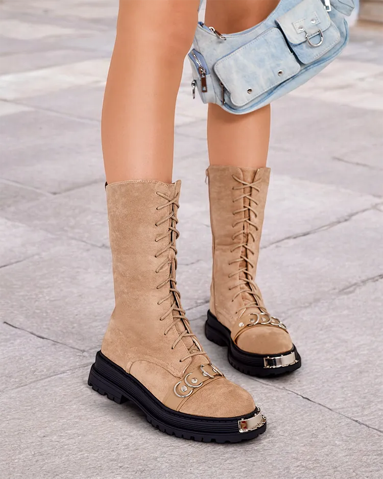 Royalfashion Women's Lace-up Boots Werces