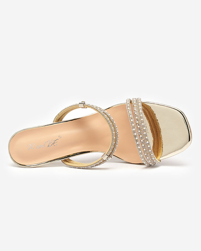 OUTLET Gold lacquered slippers with low heels Lakopi - Footwear
