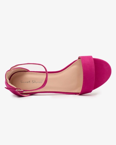Royalfashion Fuchsia women's low stiletto sandals Mesteri
