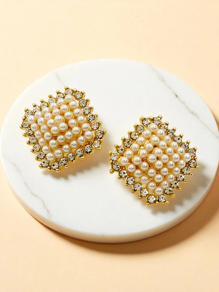 Royalfashion Sieviešu auskari-klipši ar kubiskā cirkonija akmeņiem