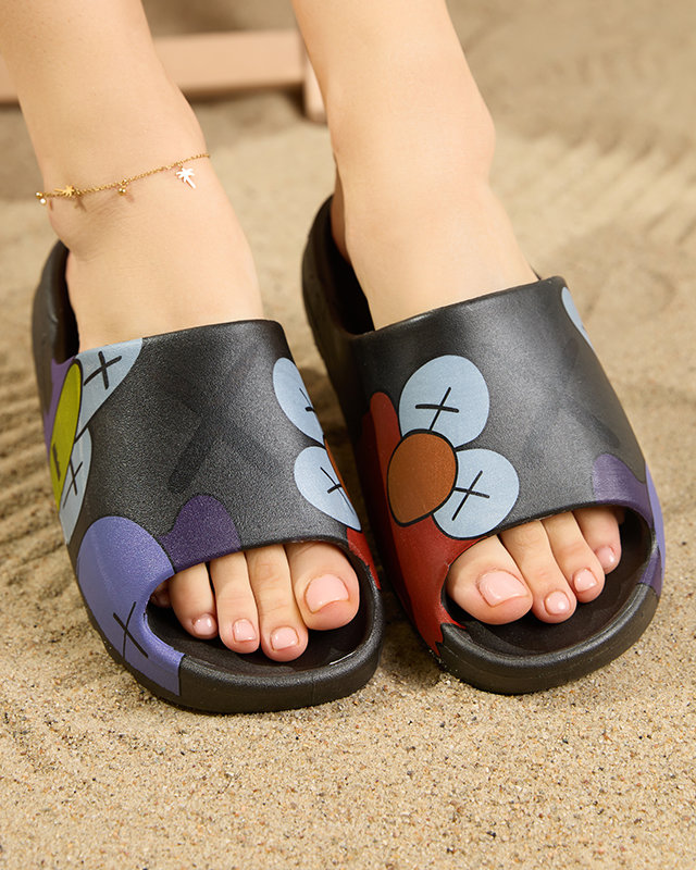 Black women's slippers by Elmino - Footwear