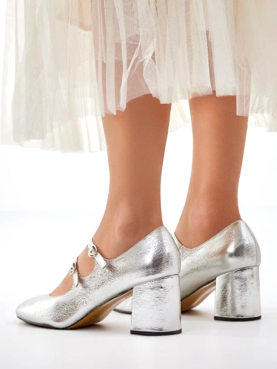 Royalfashion lakoti ādas sieviešu kurpes uz blokveida papēža ar siksniņām Ovinna