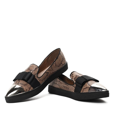 Khaki slip on with Emmalynn bow - Footwear