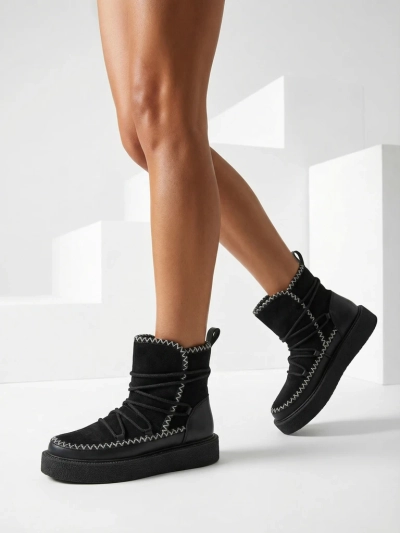 Royalfashion Women's Lace-Up Snow Boots Siozi