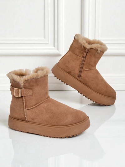 Royalfashion Women's Winter Crest Short Snow Boots