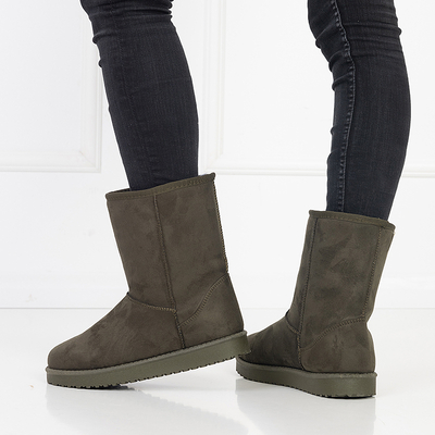 Dark green smooth snow boots Lesledi - Footwear