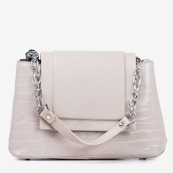 Gray women's handbag with animal embossing - Handbags