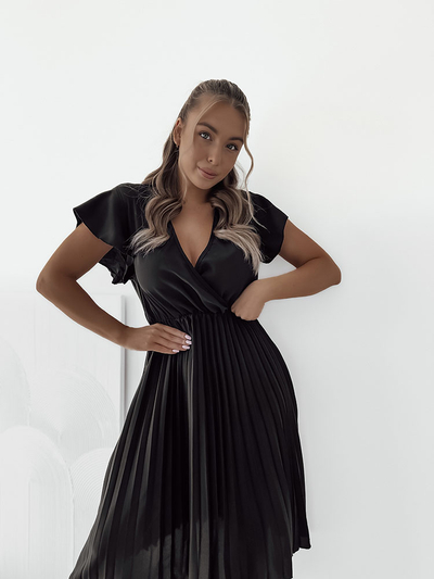 Royalfashion Sieviešu plisēta midi kleita