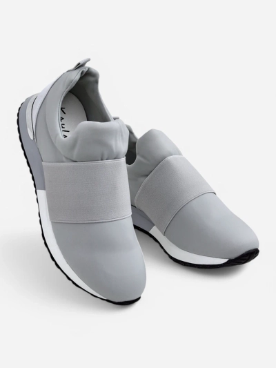 Sneakers da donna Selene Grigio con suola piatta, color grigio tortora, stile alla moda
