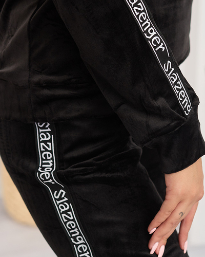 Black women's tracksuit set with stripes - Clothing