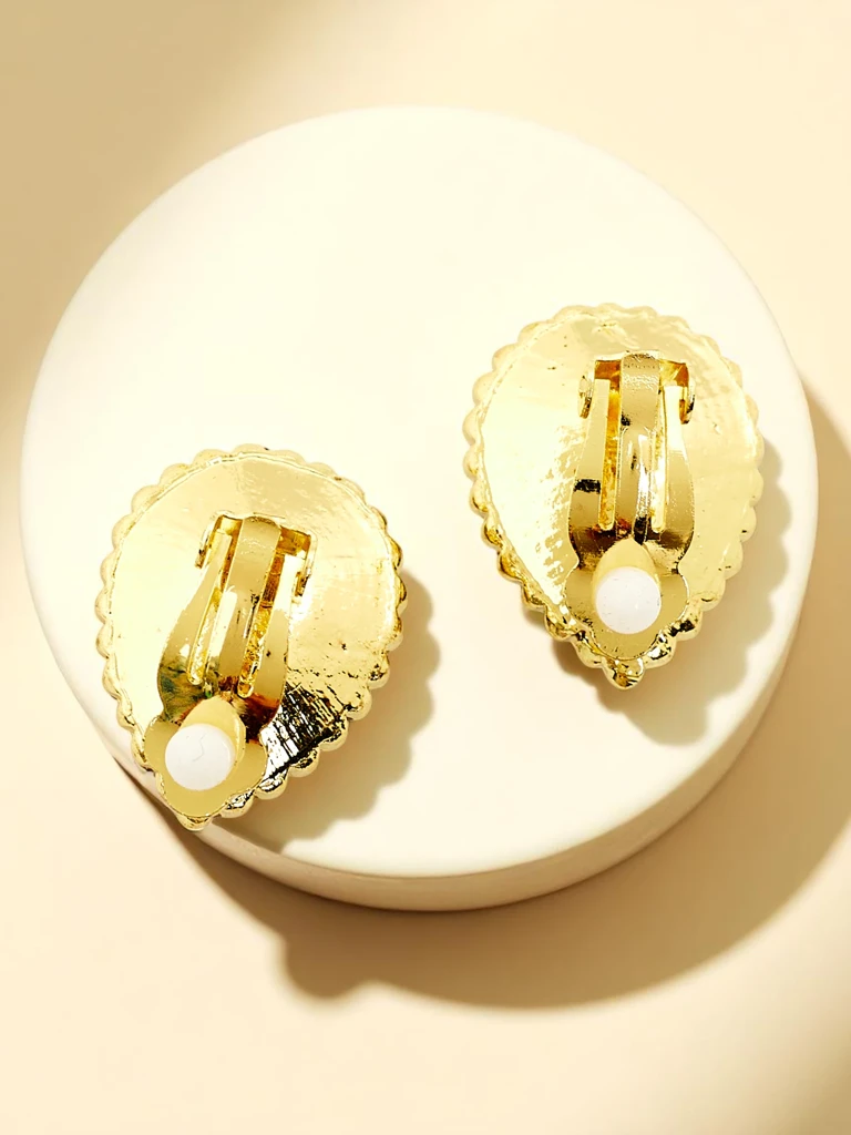 Royalfashion Women's clip-on earrings with crystal and zircons