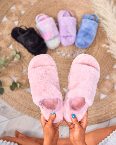 Royalfashion Pink women's fur slippers Nabres
