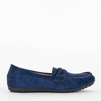 Темно-синие женские мокасины Teweri