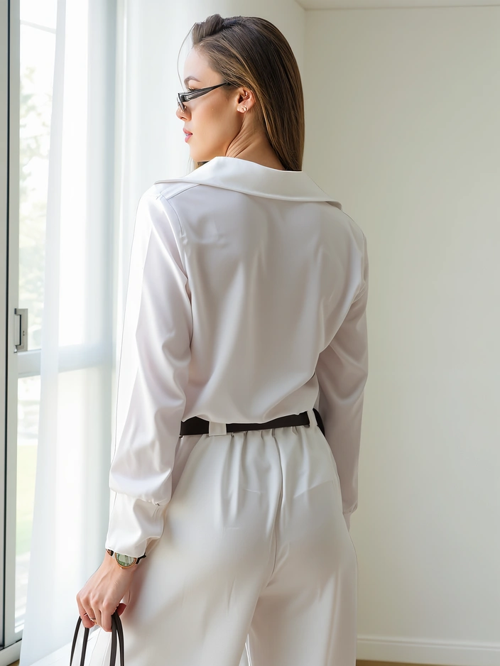 Royalfashion Women's shirt similar to satin