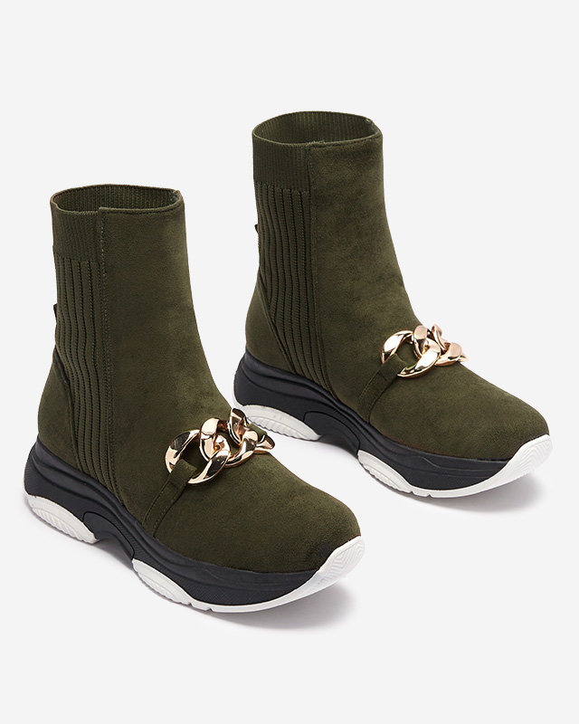 Women's green insulated eco-suede boots Cuzitta- Footwear