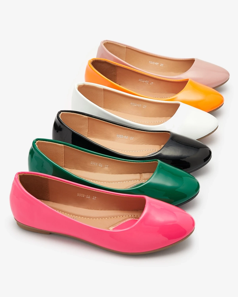 Neon pink women's lacquered ballerinas Fama - Footwear