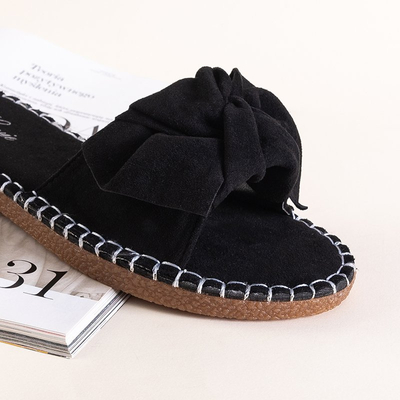 Black women's slippers with a bow Bonehas - Footwear