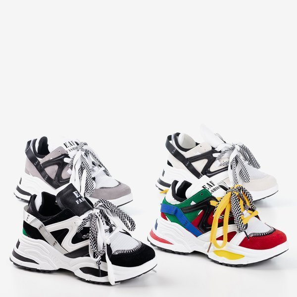 OUTLET Multicolored women's sneakers with a thick sole Eafi - Footwear