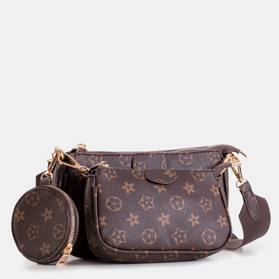 Женская сумочка с принтом в коричневом цвете