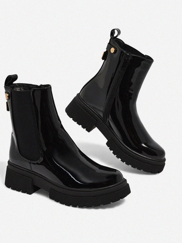 Лакированные женские ботинки из экокожи Calebi