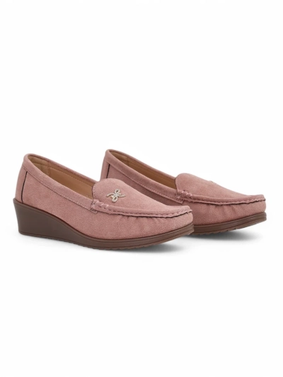 Royalfashion Women's moccasins on a low wedge Lomman