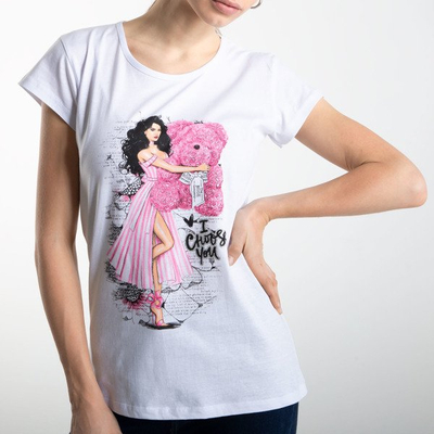 White T-shirt with short sleeves - Blouses 1