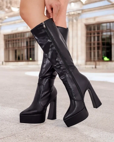 Royalfashion Women's boots on a heel and platform Esilopo