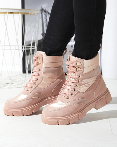 Розовые женские утепленные ботинки-трапперы Kasemi- Footwear