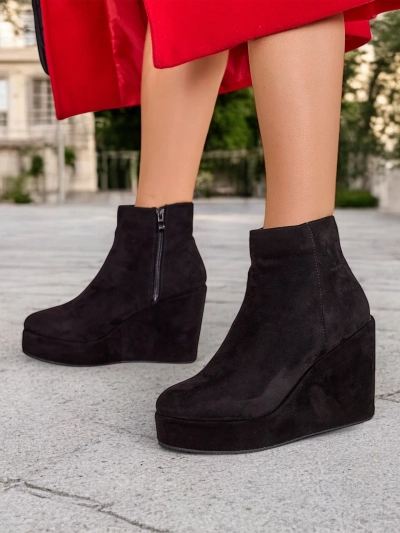 Royalfashion Women's Wedge Ankle Boots Sieffa