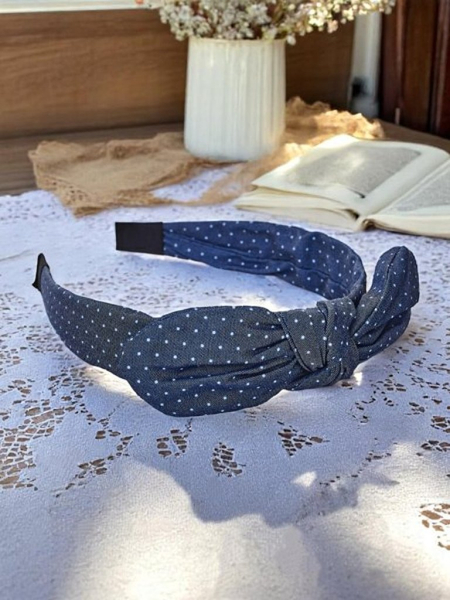 Royalfashion Galvas stīpiņa ar punktotu loku Lilka